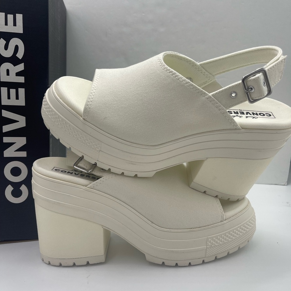 Converse CHUCK 70 DE LUXE HEEL MULE SLI EGRET/EGRET/EGRET Platform Heels A13796F - Picture 14 of 16